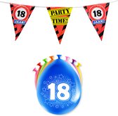 18 Jaar Verjaardag Decoratie Versiering - Feest Versiering - Vlaggenlijn - Ballonnen - Man & Vrouw