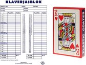 Scoreblok Klaverjassen spel 50 vellen met 2x pakje speelkaarten