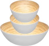 Secret de Gourmet voedsel serveerschalen - Set 5x - Bamboe - D30/D17 cm