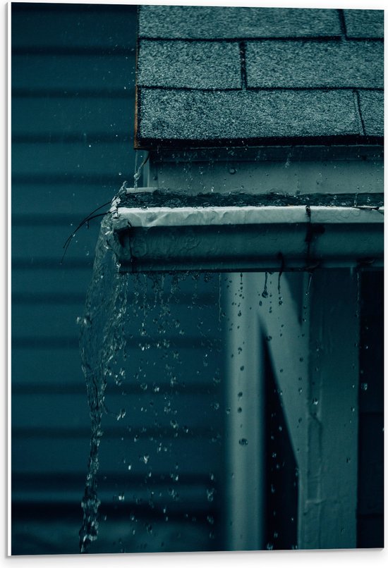 WallClassics - Plaque de Mousse PVC - Water qui coule de Gouttière - 40x60 cm Photo sur Plaque de Mousse PVC