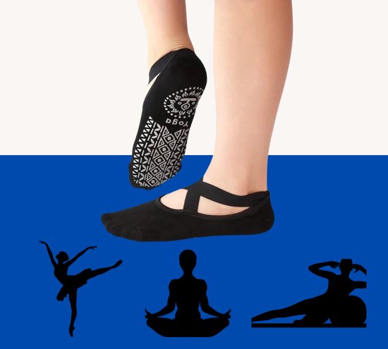Yoga & Pilates sokken met antislip - Ballerina Yoga - dichte tenen - zwart - black - anti slip van Senzup — afbeelding 5