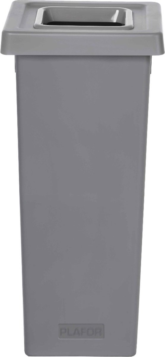Goedkoopste Plafor Fit Bin, Prullenbak voor afvalscheiding - 53L – Grijs/Grijs - met 5 gratis stickers – recycle – afvalbak - vuilnisbak – afvalemmer – afvalscheiding – vuilnisemmer – sorteerafvalemmer – recycling – hygiënisch - kantoor - keuken