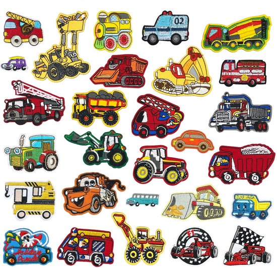 Rainbecom - Auto Series 28 delige set - Patches - Strijk Embleem - stof & strijk applicatie