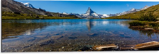 Dibond - Prachtig Landschap in Zwitserland - 90x30 cm Foto op Aluminium (Met Ophangsysteem)
