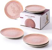 Bol.com MIAMIO - 6 x 8 inch borden / schalen Lumera Collection / Premium keramische servies set - handgemaakt (roze) aanbieding