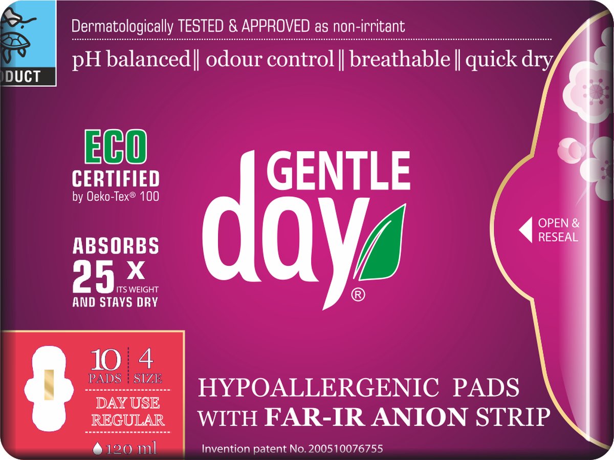 4 pakjes Gentle Day Dag Maandverband - 10 stuks
