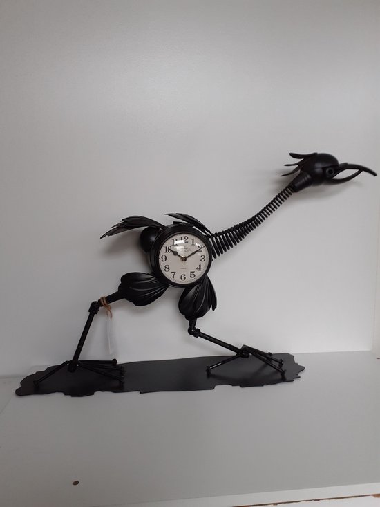 Klok Oiseau horloge sur 2 kanten une horloge BIG HEAVY métal Oiseau qui marche 47x76x17 cm