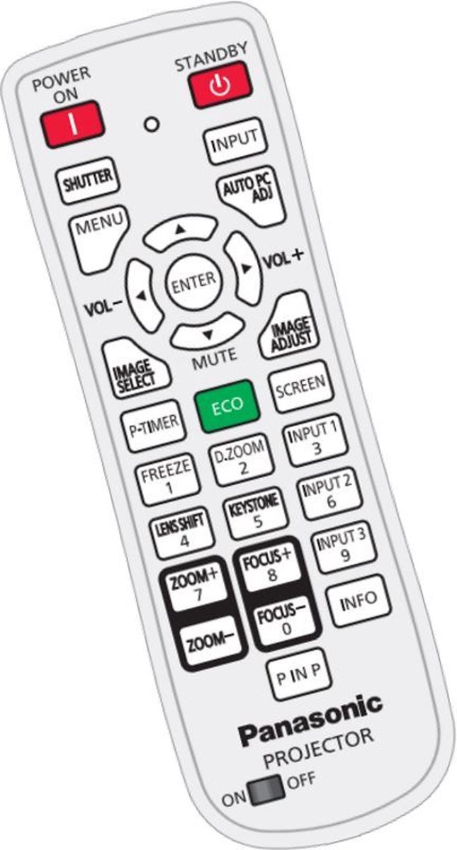 Afstandsbediening geschikt voor de PANASONIC PT-EW530L beamer, vervangt 6451055569 / N2QAYA000041