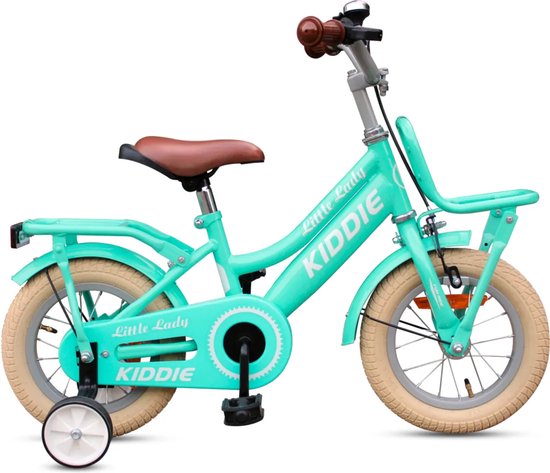 Kiddie Kinderfiets FunGirl 12'' - met voordrager - stalen frame - turquoise