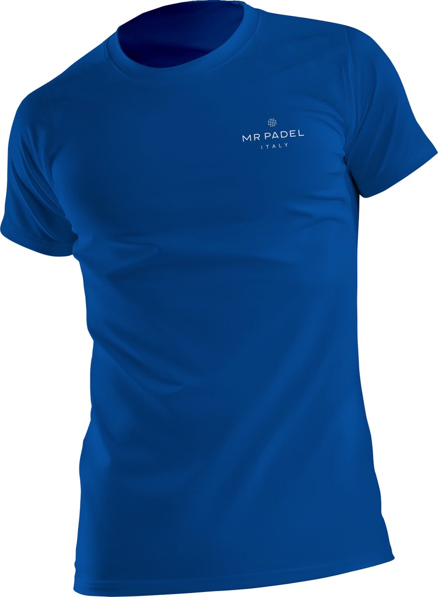 Mr Padel - Padel Shirt Man - Sportshirt Maat: M - Blauw