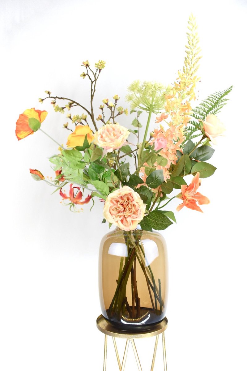 Kunstbloemen - Zijden Bloemen - Kunstbloemen boeket - 80-100 cm - Perfect Orange - Natuurlijk Bloemen