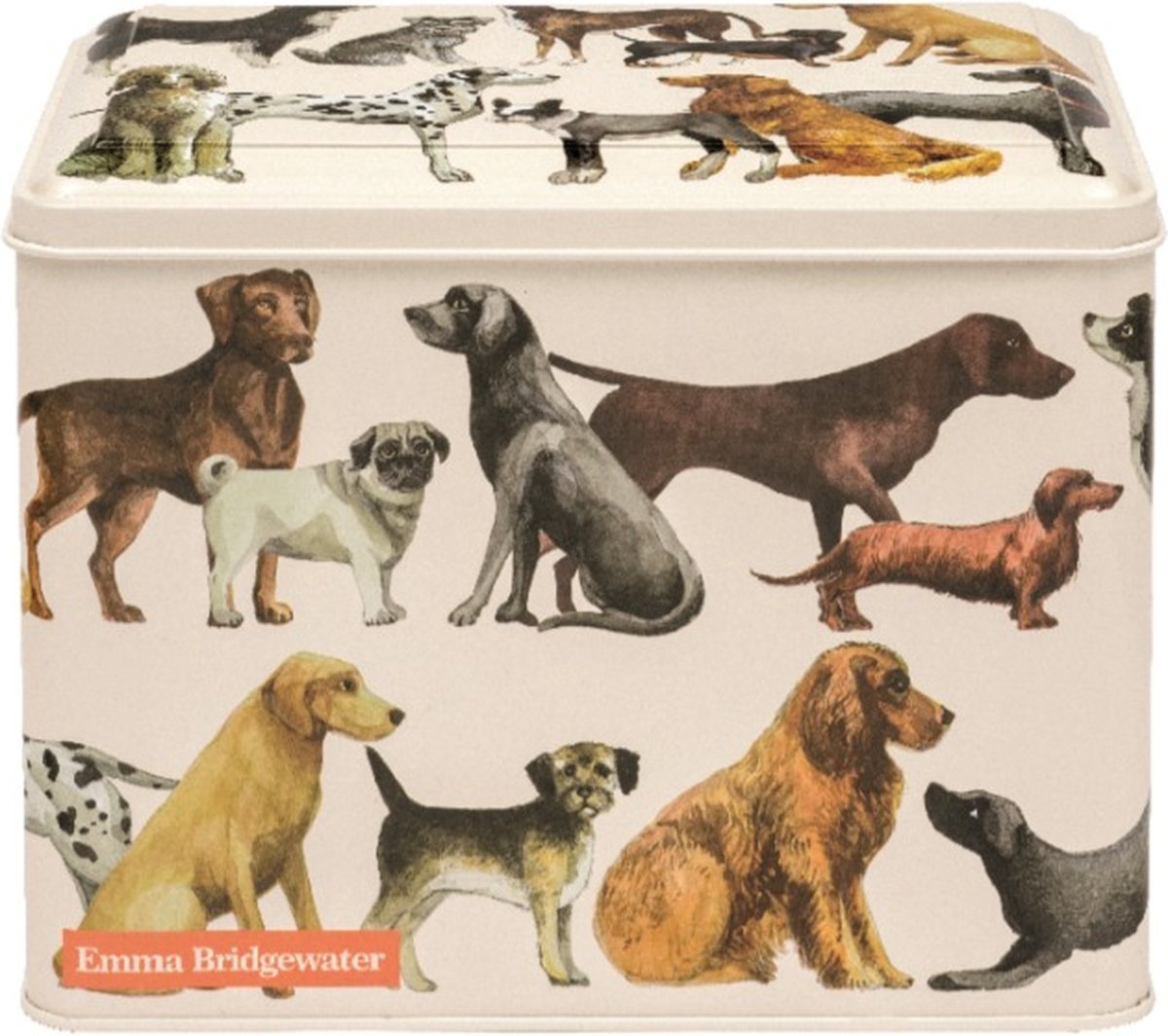 Emma Bridgewater - Bewaarblik XL Caddy Dogs - Honden - Blik - Rechthoek - 19 x 13 x 14 cm