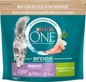 PURINA ONE Katten droogvoer sensitive met kalkoen & rijst, Adult, 1,5 kg