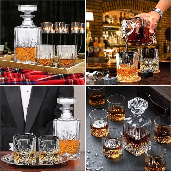 carafe / verre cristal / Set pour verres à Whisky - BarCraft Carafe en verre  broyé