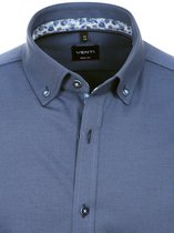 Venti Blauw Overhemd Button Down Boord Body Fit - XXL