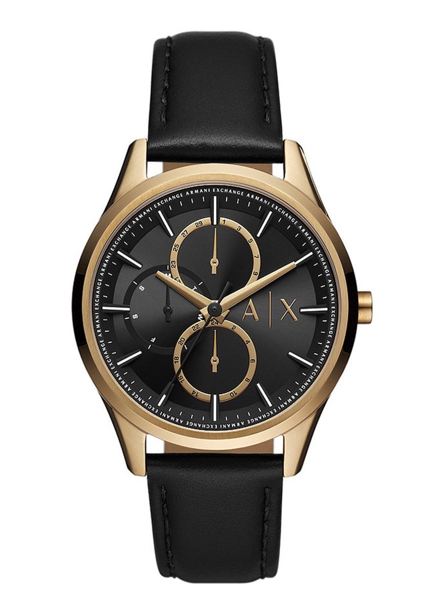 Armani Exchange Dante AX1869 Horloge - Leer - Zwart - Ø 42 mm