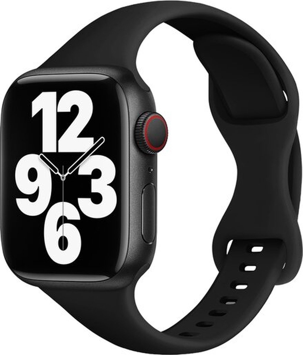 By Qubix - Geschikt voor Apple Watch bandje - Siliconen sportbandje Slim Fit - Bordeaux - Geschikt voor Apple Watch 44mm / 45mm / 46mm / 49mm (Ultra 1,2 en 3) - Smartwatch bandje - siliconen sport bandje - smartwatchbandje