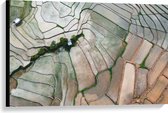 Canvas - Bovenaanzicht van de Rijstvelden van Vietnam - 90x60 cm Foto op Canvas Schilderij (Wanddecoratie op Canvas)