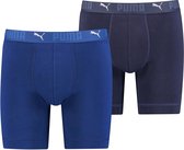 Puma 2-pack Heren boxershort lange pijpjes - Blauw - XL