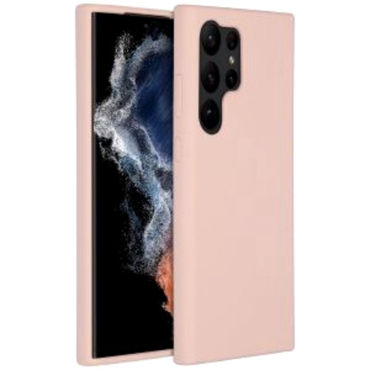 Samsung galaxy S23 ULTRA hoesje - siliconen case - telefoonhoesje - zalm roze