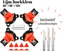 Toolsformen-Lijmklem-Hoekklem-60 - 90 - 120 zwart , oranje