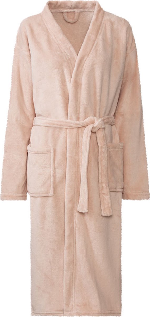LIVARNO home Dames badjas - S - Lichtgrijs Materiaal: polyester - Kenmerken: met sjaalkraag - Met strikceintuur - Aangenaam zacht - Absorberend en sneldrogend