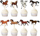 8 cupcake toppers met diverse paarden afbeeldingen - cupcake - taart - paard - verjaardag - taarttopper - cupcaketopper