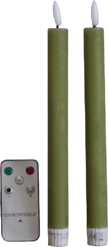 Bougies LED 2x - Or Télécommande - Bougie de table cire rustique 24 cm -  Pile de