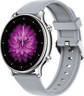 Kiraal Fit 4 - Smartwatch dames - Smartwatch Heren - Stappenteller - Full Screen - Fitness Tracker - Activity Tracker - Smartwatch Android & IOS - Grijs