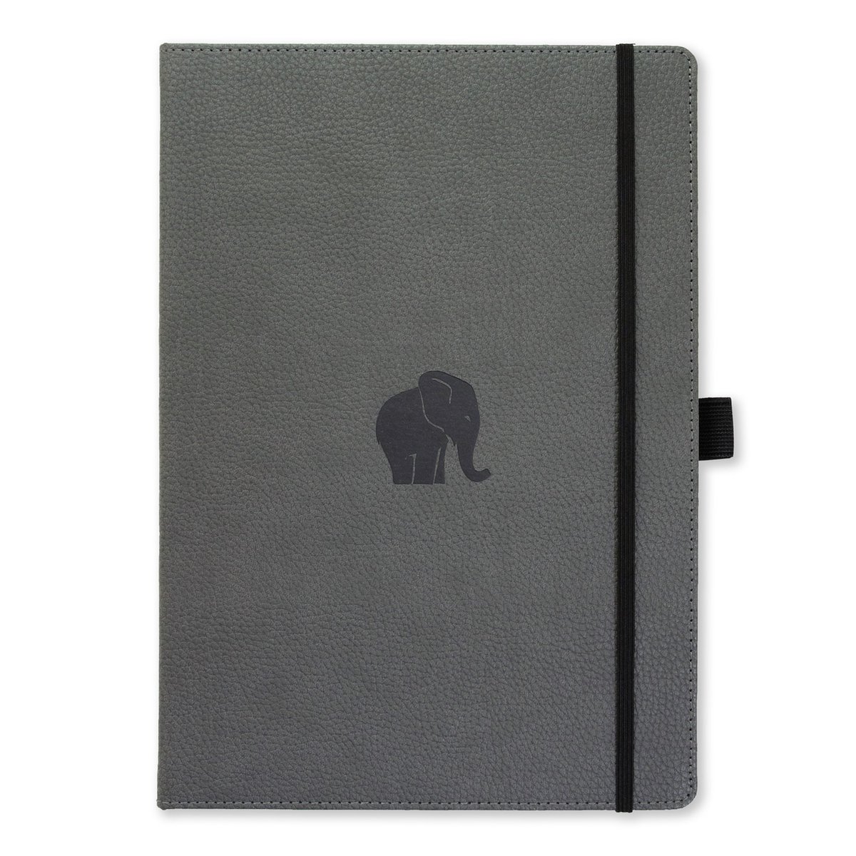 Dingbats* Wildlife A4 Notitieboek – Grey Elephant Stippen – Bullet Journal met 100 gsm Inktvrij Papier – Schetsboek met Harde Kaft, Elastische Sluiting en Bladwijzer
