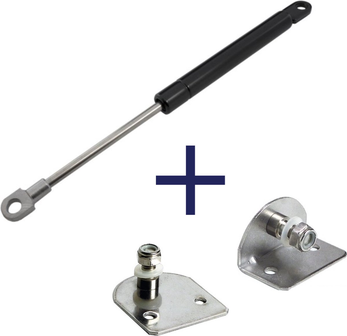 Gasveer Zwart - 355mm - 180N - Inclusief Bevestigingen - Gasdrukveer - 18KG
