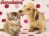 Uitnodiging kinderfeestje | 6 stuks | uitnodigingskaarten | uitnodiging verjaardag | uitnodiging feest | uitnodiging kinderfeestje hond en kat | uitnodiging kinderfeestje | uitnodiging feestje hond en kat