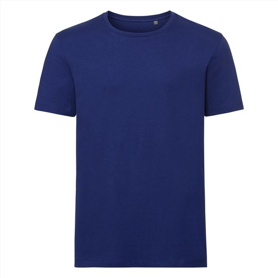 Russell - T-Shirt Pure Organic - Blauw - 100% Katoen Biologique - M