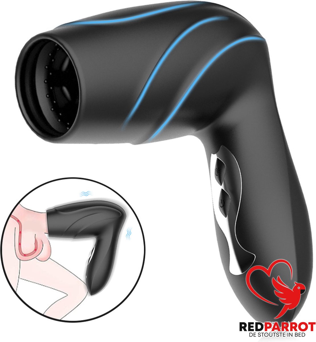 Goedkoopste Föhn Masturbator Titanium Plasma | Pijpmachine | Zelfbevrediging | Penis stimulator | Intens klaarkomen | 10 vibratie en 10 trilstanden | Aftrekken