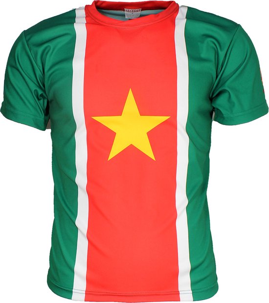 Drapeau Suriname Style Oldschool Voetbal T-Shirt Vert - Design Originale