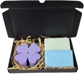 Soap bar set - Hartjes lavendel cadeauset met fleur de lotus & minot