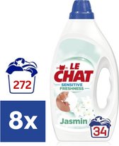 Le Chat Sensitive Jasmijn Vloeibaar Wasmiddel - 8 x 1,7 l (272 Wasbeurten)