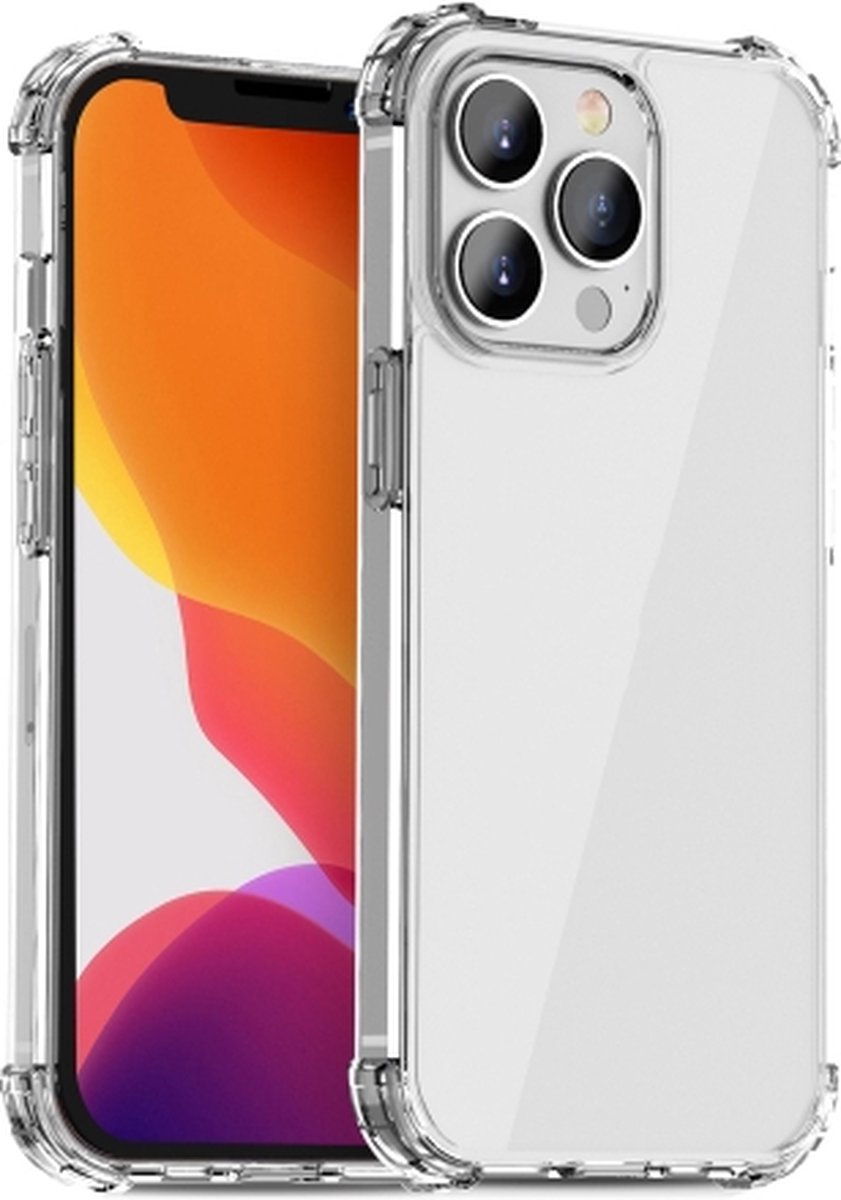 Anti Shock silicone back cover Geschikt voor Apple iPhone 14 pro/Transparant hoesje
