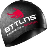 BTTLNS badmuts - swim cap - siliconen badmuts unisex - Absorber 2.0 SE - zwart-rood - one size