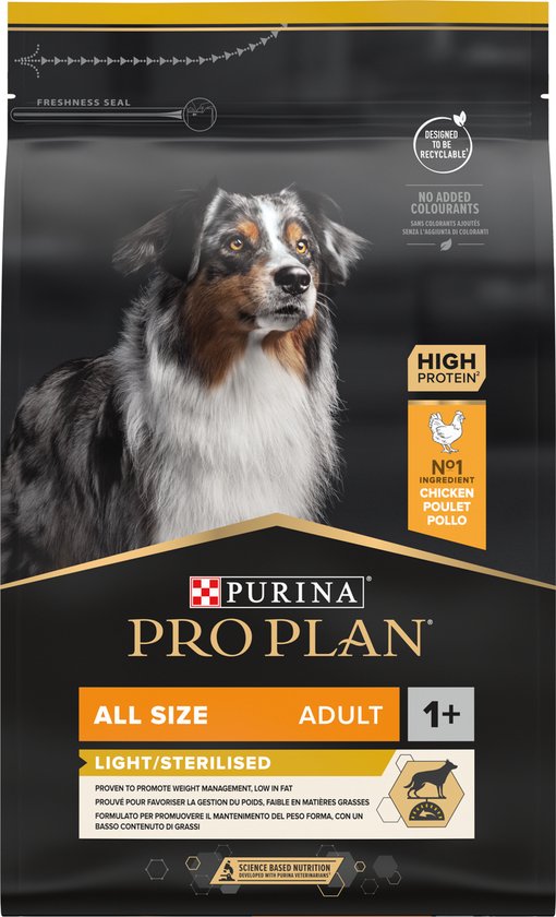 Pro Plan All Sizes Adult Light/Sterilised - Honden droogvoer - Kip- 3 kg