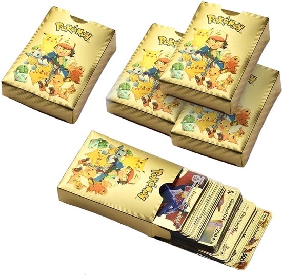 Afbeelding van het spel Speelkaarten - Premium - Cadeau - 55 stuks - Uniek - Kaarten - Goud - Pokemon Kaarten - Verjaardag - Jongen - Meisje - Battle - Verzamel