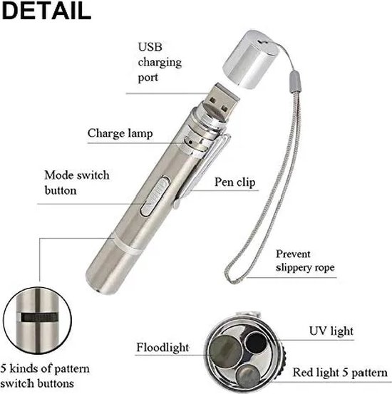 Laserpen USB Kattenspeeltjes Zaklamp Kat Laser