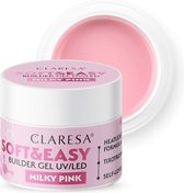 Claresa Keratine Builder Gel Soft & Easy Milky Pink 45gr. - Lichtroze - Glanzend - Gel nagellak
