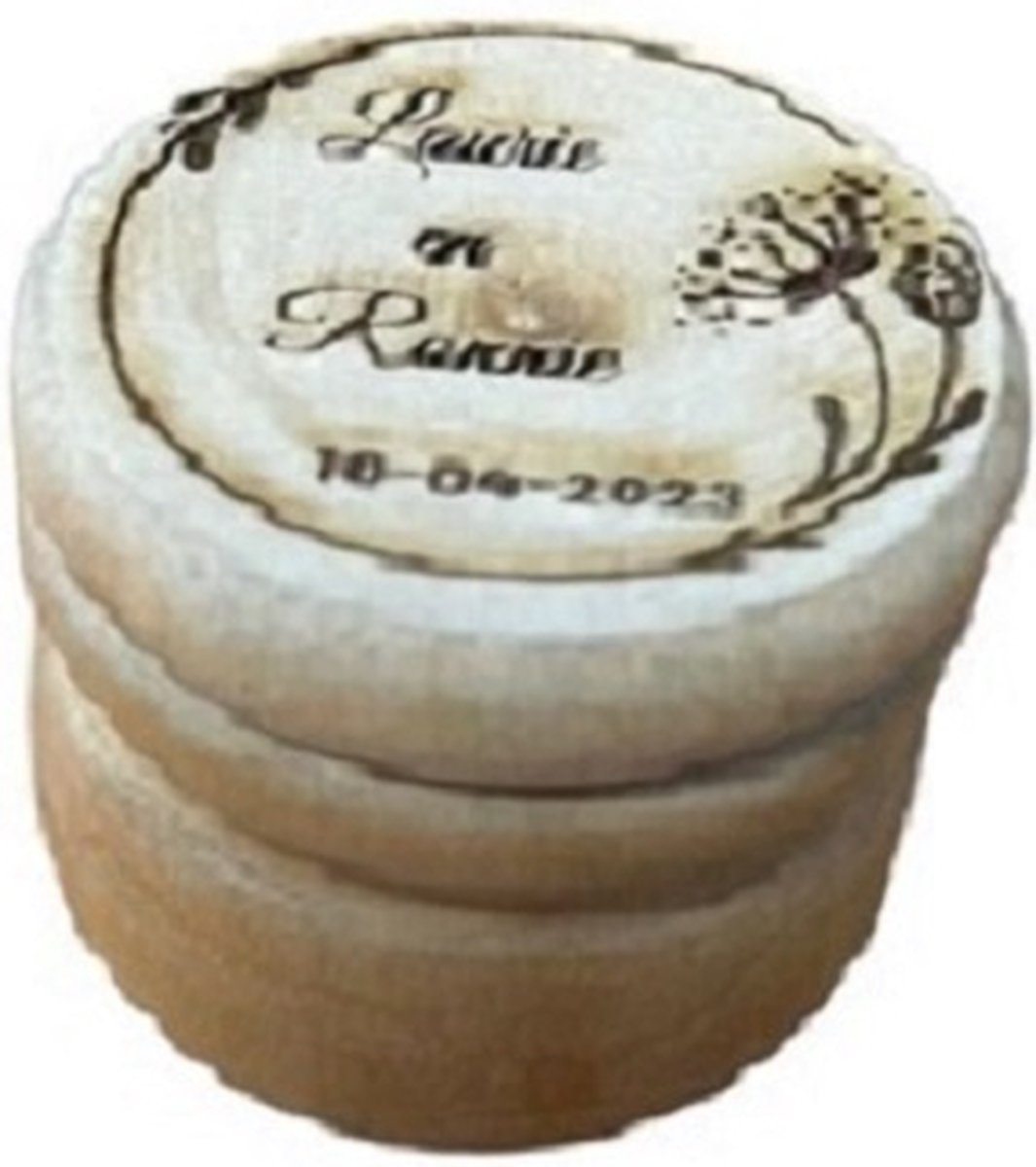 Gepersonaliseerd ringendoosje - hout