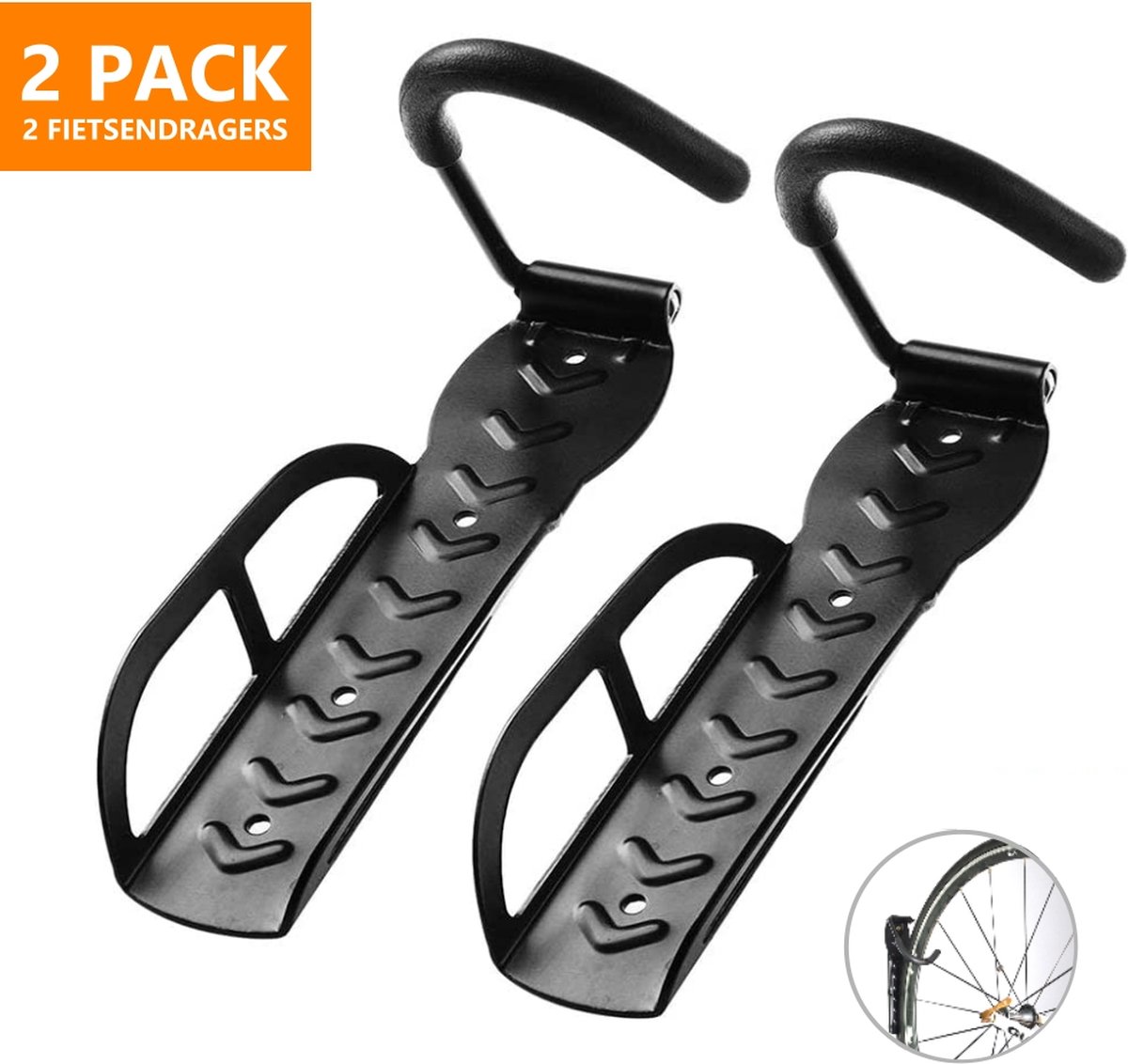 Fiets Ophangsysteem Set (2 stuks) - Ophangbeugel tot 25 kg - zwart