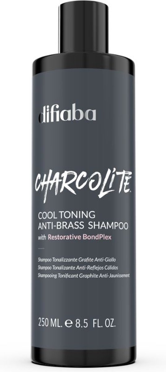 Difiaba Charcolite Cool Toning Anti-Brass Shampoo 250ml - Zilvershampoo vrouwen - Voor