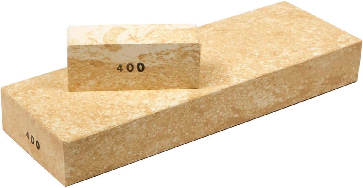 Robert Herder Keramische Wetsteen Pro Syoki – Geel – Korrel 400 – 180x60x25 mm – Inclusief Mini Opruwsteen