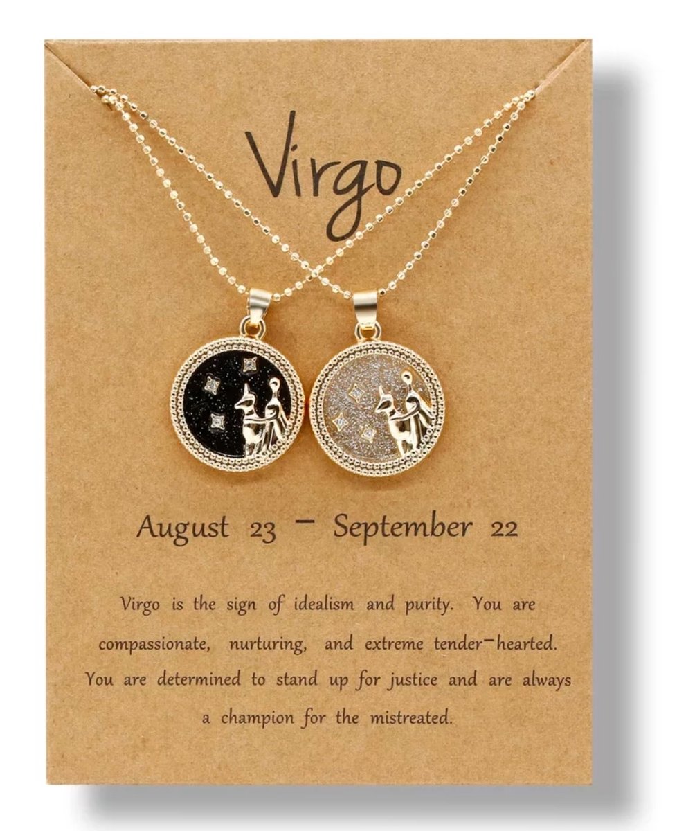 Dubbele sterrenbeeld Ketting Kaart | Virgo/ Maagd | Astrologie | Sieraad Cadeau