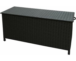 Kynast kussenbox 260 liter ratan tuinkussen kist met deksel en gasveren 133x55x63cm