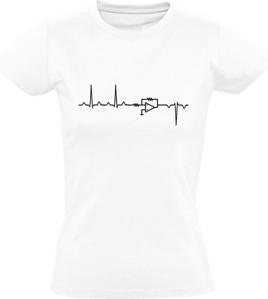 Elektrotechniek hartslagmeter Dames T-shirt | Elektriciteit | Elektrotechnicus | Elektromonteur | Elektricien | Engineering | Software